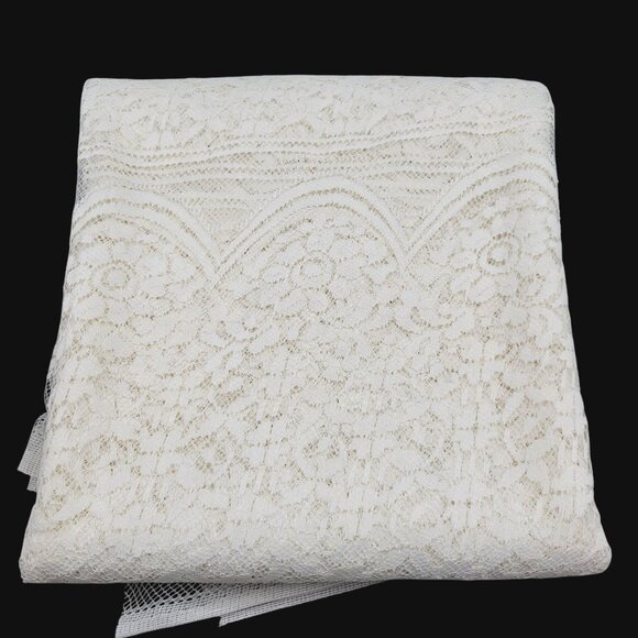 Cream Floral Lace Fabric For Sewing and Crafting 74 x 60 - Picture 4 of 4